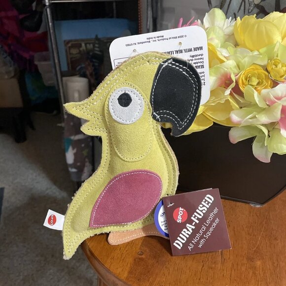 SPOT Dura-Fused Colors All Natural Leather Dog Toy With Squeaker - NWT - Picture 2 of 4